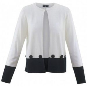 Marble of ScotlandTwo Tone Button Detail Cardigan